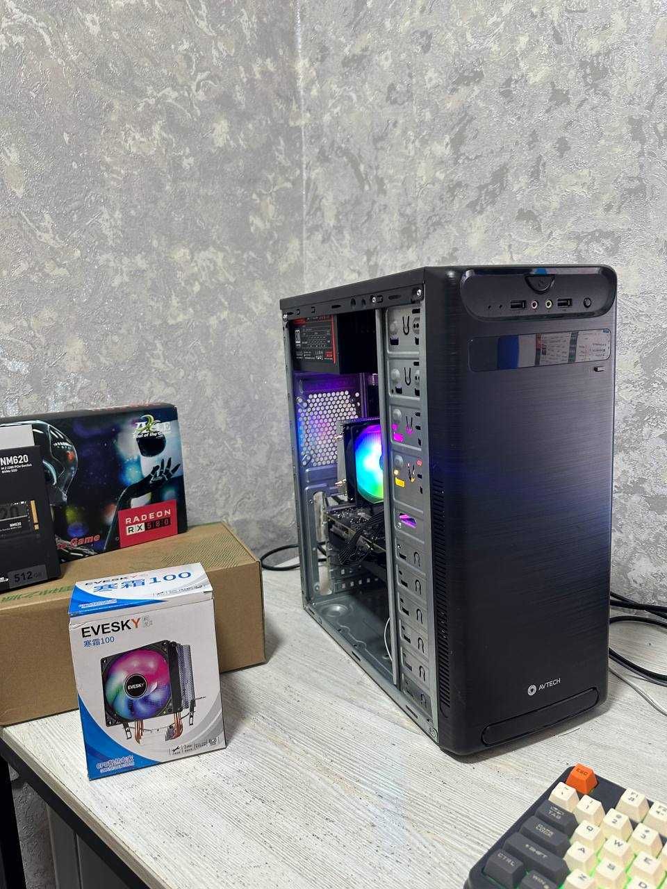 10 ядерный игровой кейс / rx 580 8gb / 16 gb ddr4 / 512 gb ssd