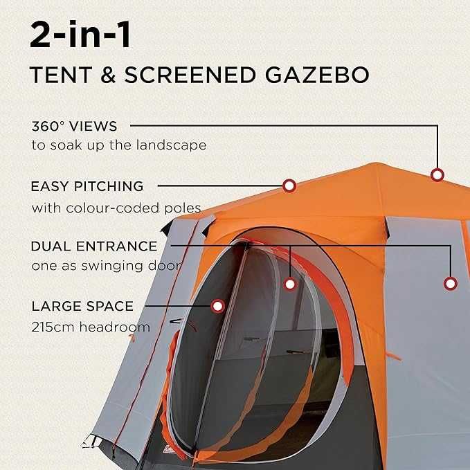 Coleman Octagon нови големи американски палатки с 360 градусова гледка