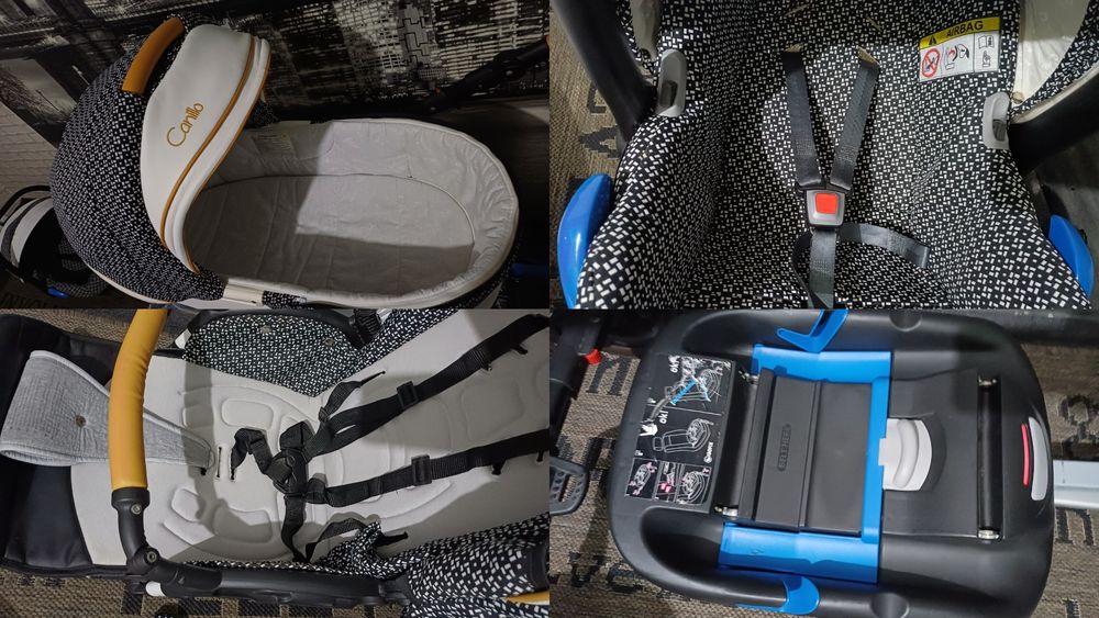 Cărucior/căruț copii 4 în 1 sport+landou+sc.auto+bază isofix.