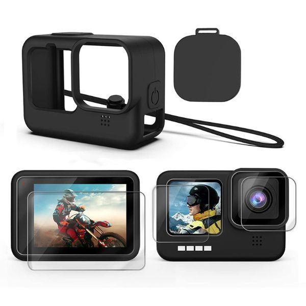 Комплект калъф и стъклен протектор GARV за GoPro Hero 9/10/11/12 Black