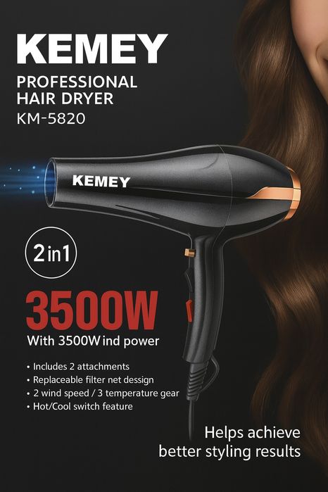 KEMEY KM-5820 Professional Fen