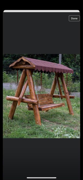 Balansoar din lemn masiv / leagan rustic