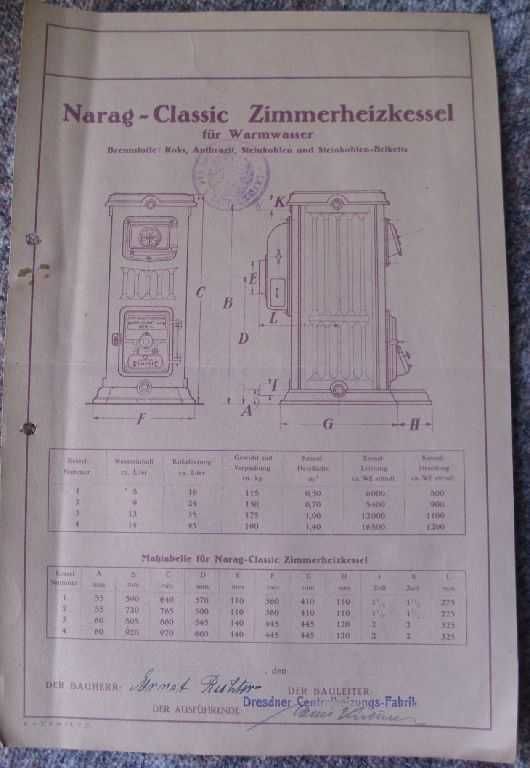 Soba radiator fonta vintage reconditionata: Narag Classic, Viena, 1929
