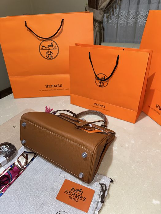Geanta Hermes Kelly 28cm Maro/accesorii silver
