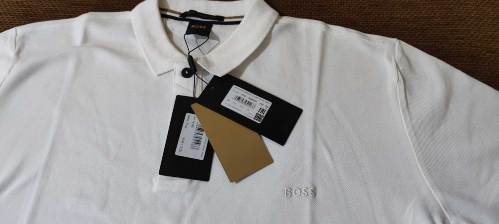 HUGO BOSS Тениска с яка бяла XL