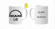 Cana pasionati camion MAN personalizata cu nume si numar