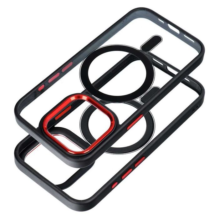 Husa MagSafe iPhone 16 . 16 Pro . iPhone 16 Plus - Black / Red