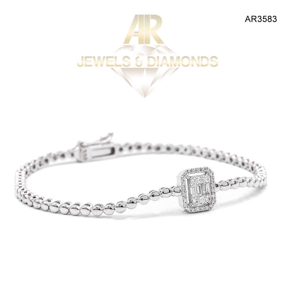 Bratara Aur Alb cu Diamante model deosebit ARJEWELS(AR3583)