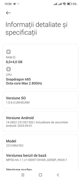 Xiaomi note 13 256gb intern, 8gb ram, snapdragon 685, impecabil