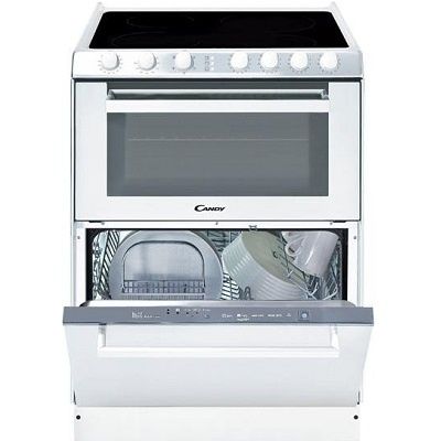 Нова мини кухня/печка  със съдомиялна Candy Trio бяла