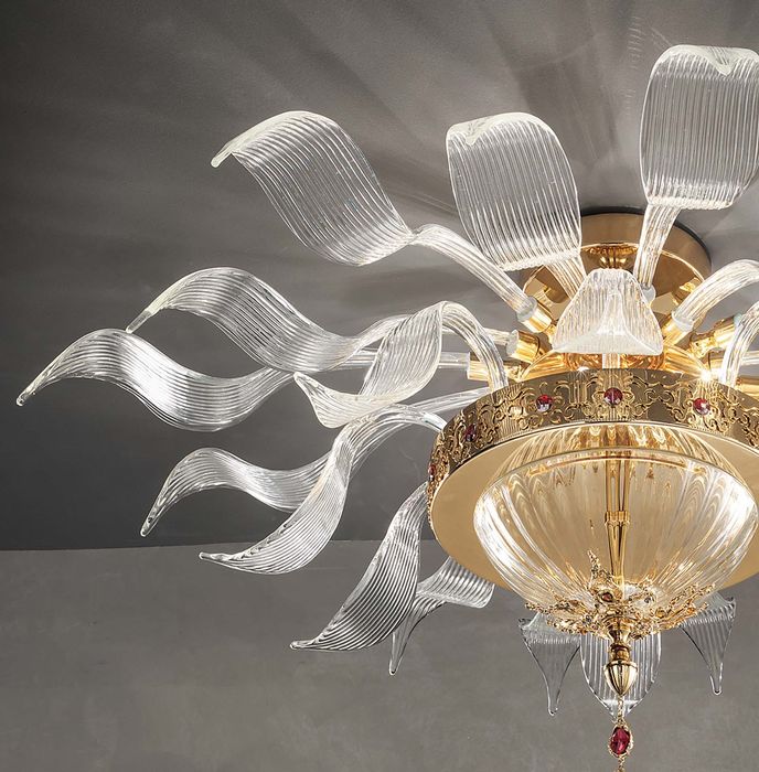 Swarovski Полилей за хол, позлатен, кристал
