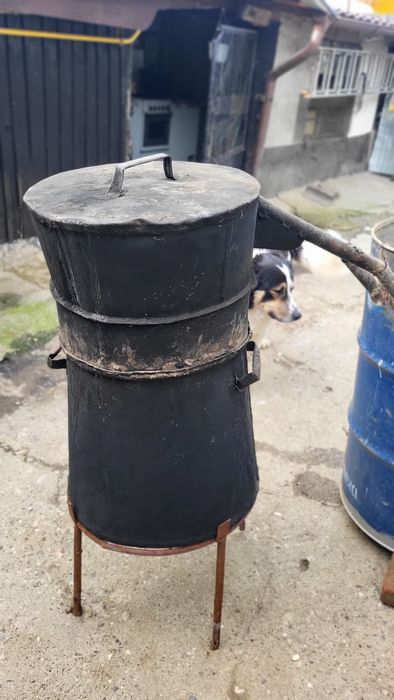 Cazan țuică arama cu răcitor și pirostrii