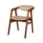 Scaun Nordic, lemn masiv fag, culoare nuc, lacuit, tapitat