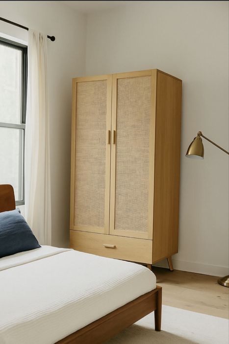 Шкаф на ножках новый коричневый сканди для одежды гардероб