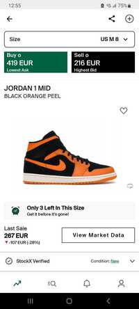 Jordan 1 mid black orange peel