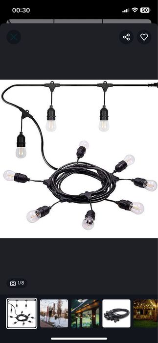 Ретро гирлянда для кафе ресторана