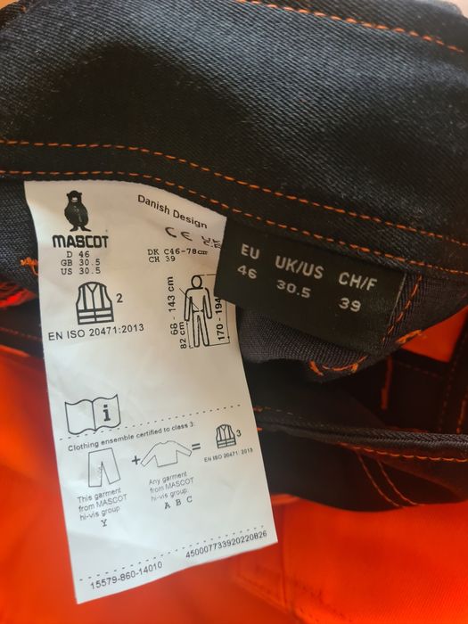 Pantaloni Hi-Vis bărbați Mascot Kendal, mărimea 46