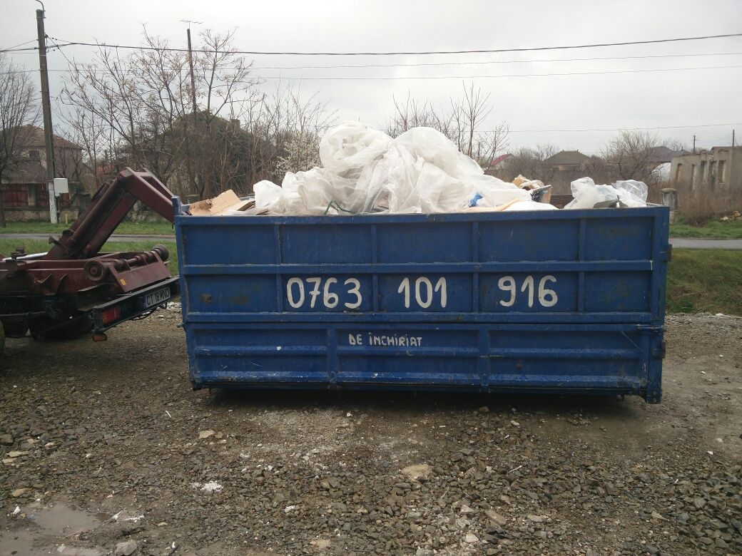 Transport moloz, saci, gunoi, mobila, skip, container, deșeuri, gunoi