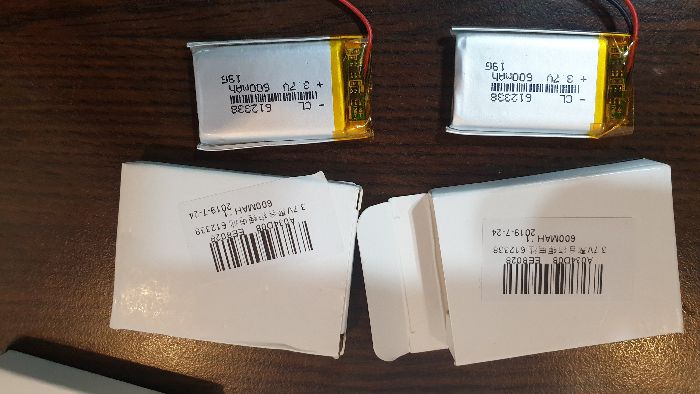 baterie li-po intercom sena acumulator 612338 600mAh mp3 bluetooth