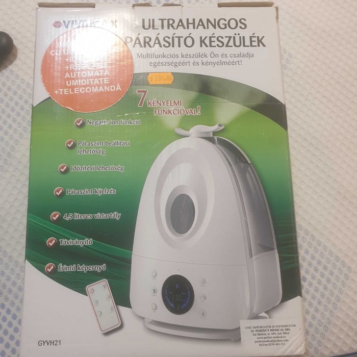 Umidificator cu ultrasunete si ionizator digital, GYVH21, Vivamax
