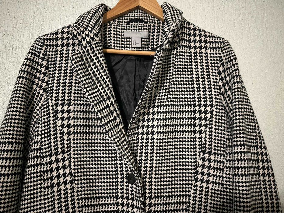 Дълго дамско палто от вълнена смес H&M