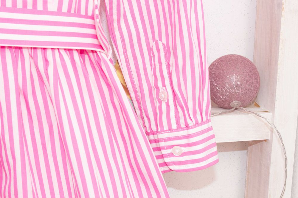 Polo Ralph Lauren оригинална детска рокля розово бяло райе с колан 3 г