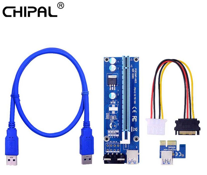 Райзер Riser Ver 006 Ver 009 molex sata 6 pin