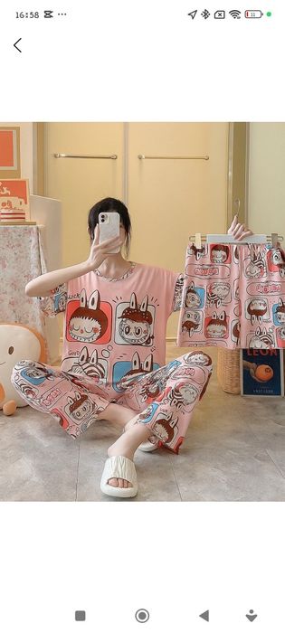 Пижама женская для девочек, Labubu 3 в одном. Стандарт 42-48