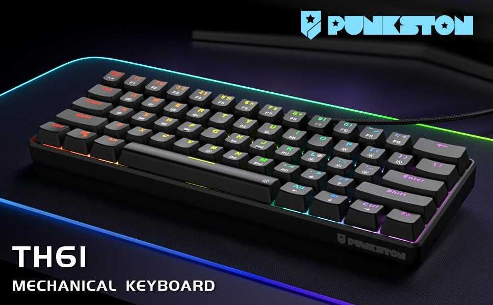 Опто-механика клавиатура Punkston TH61 (Hot Swap Optical Red Switch)