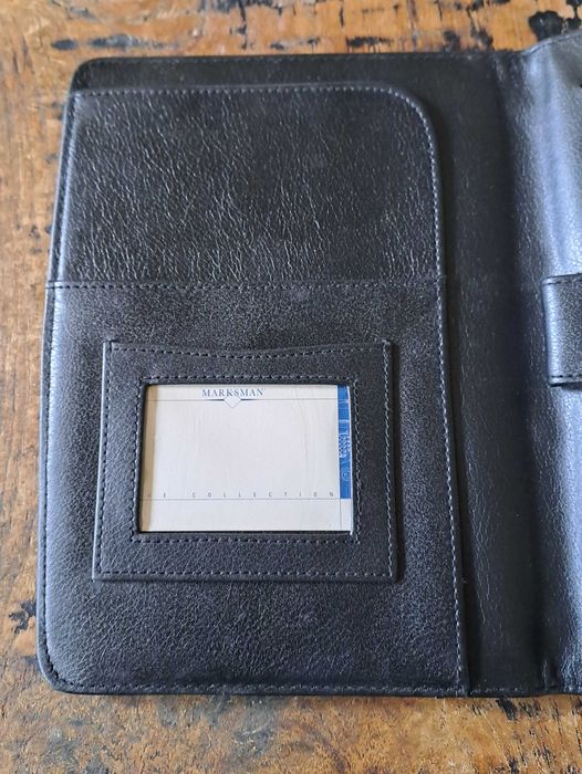 папка луксозна за документи кожена черна Марксман Marksman размер А5