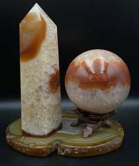 Cristale/Minerale - Agata Rosie Geoda - set decor pietre semipretioase