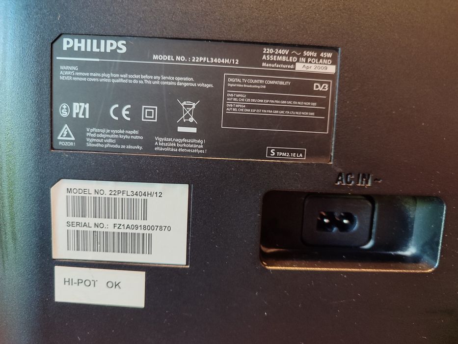 Телевизор Филипс 22PFL3404H/12.   22 инча