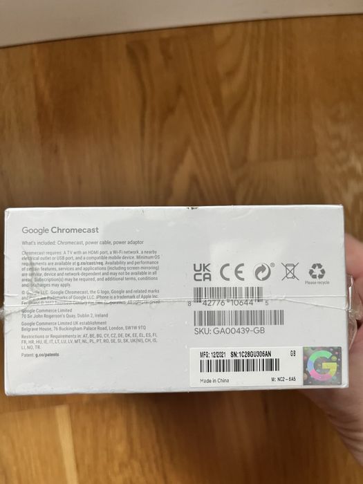 Google Chromecast 3 Nou, sigilat