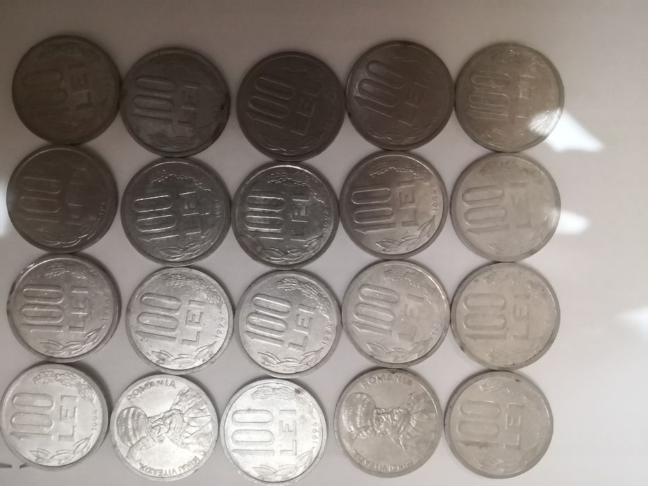 Vând lot monede 100 lei 1992, 1994
