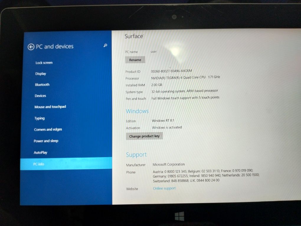 Tableta Microsoft Surface cu Windows