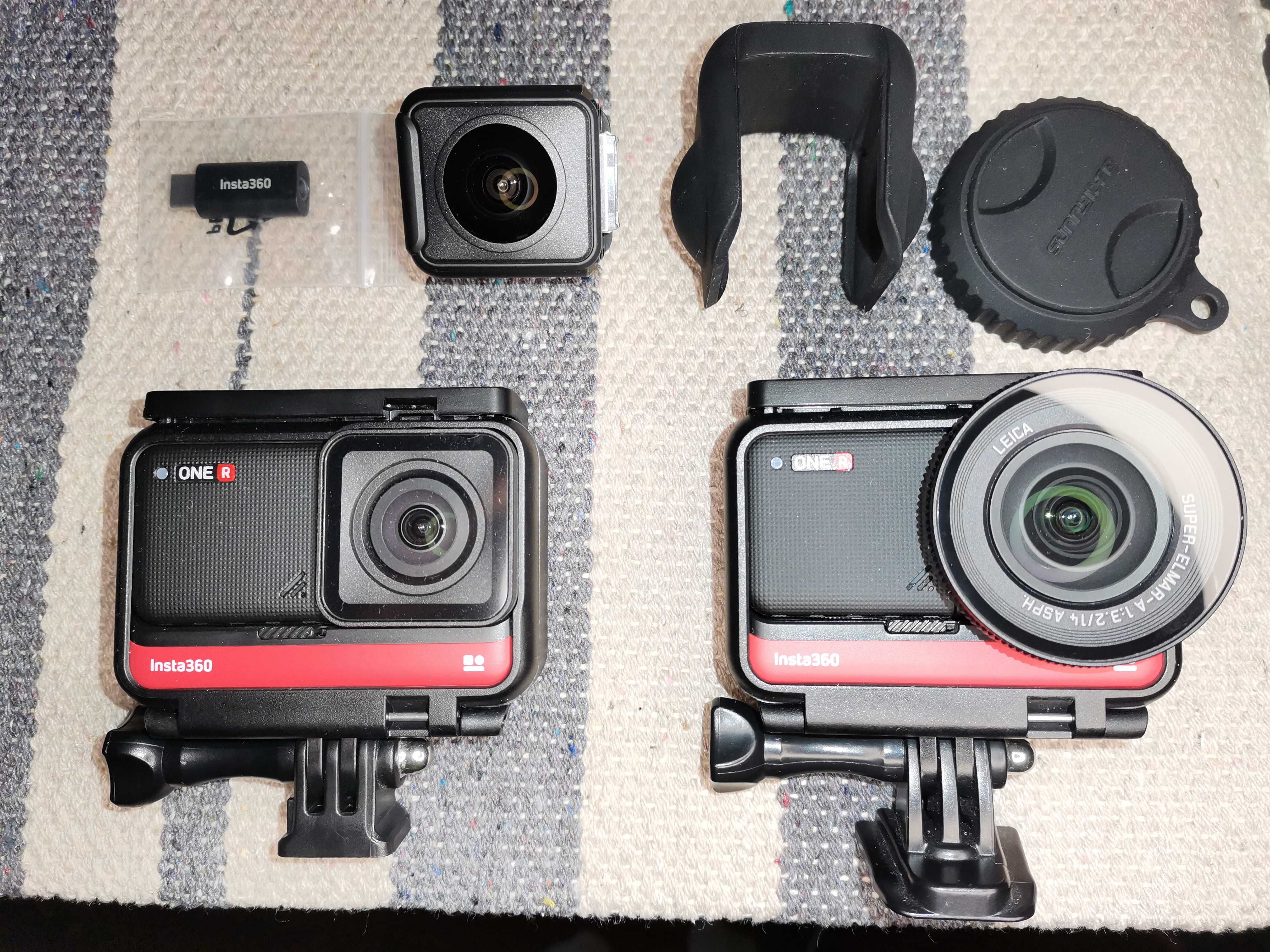 Две Екшън камери Insta360 One R (4k, 5.3k, 360 Degree Mods) + Екстри!