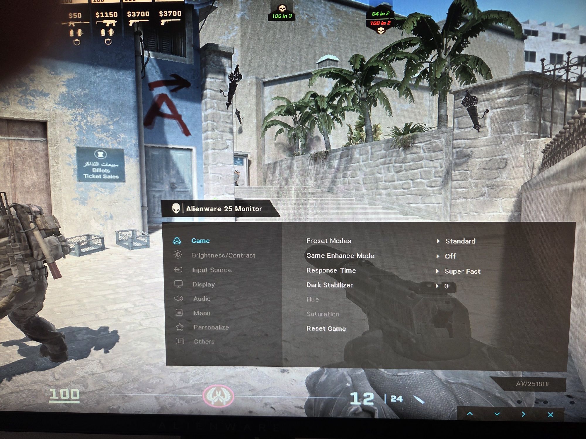 Monitor Gaming LED TN Alienware 25", 240Hz, 1ms, FreeSync, AW2518HF