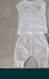 Set tricou Ralph Lauren si pantaloni Baby Dior, 18-24 luni