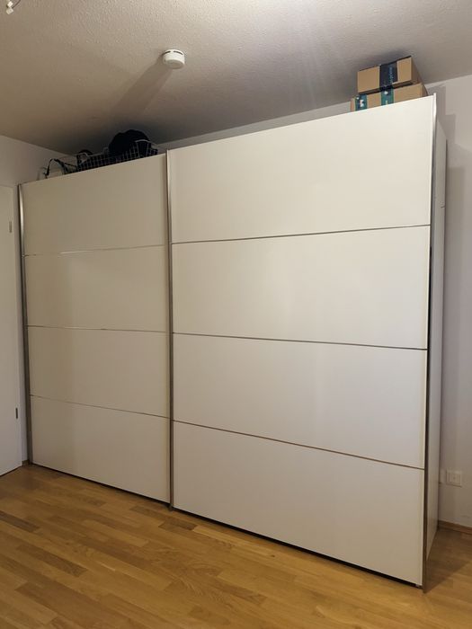 Dressing/Dulap 300/220/70 cm 2 usi culisante alb mat