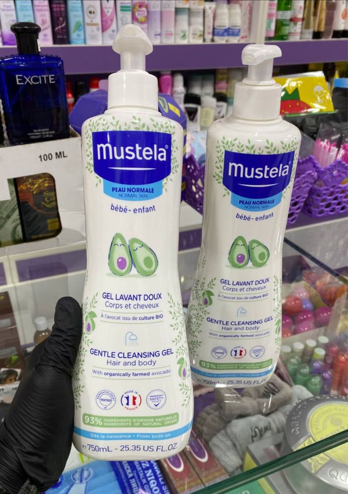 Mustela! 750 мл!гель для мытья волос и тела! Франция!