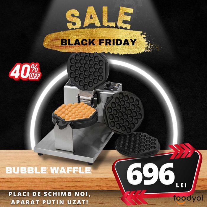 Aparat Bubble Waffle - Placi Cadou - Black Friday Reduceri