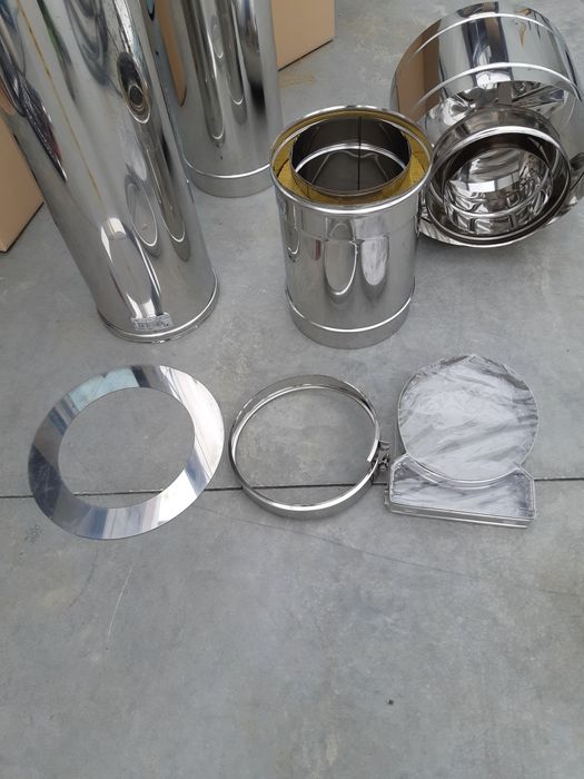 Coș de fum/ogeag/hrubă din inox cu dublu perete sau mono imp. italia