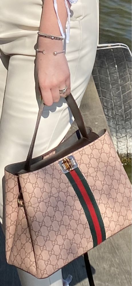 Geantă Gucci roz pudrat