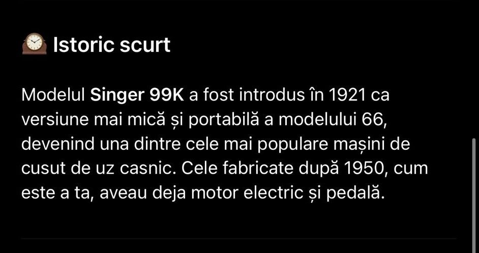 Mașina de cusut SINGER