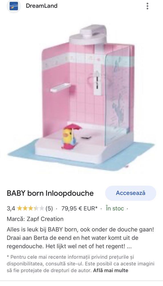 Cabina dus papusa baby born - transp gratuit