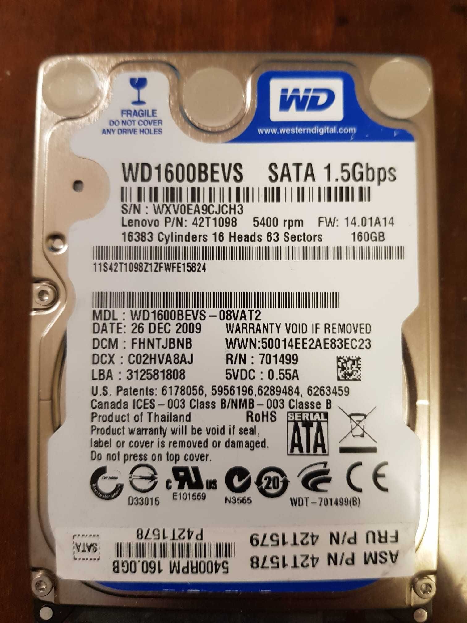 HDD-uri WD LAPTOP 2,5" 4 bucati