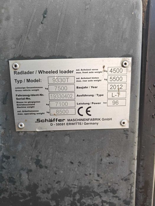 SCHAFFER incarcator frontal brat telescopic model 9330T, an 2012
