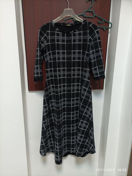 Rochie Mayra alb-negru M/38