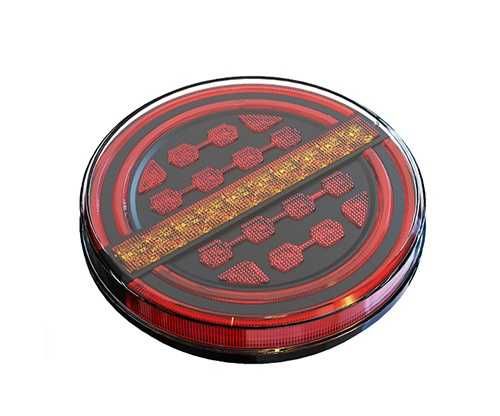 Лед led Кръгли Стопове Хамбургер с бягащ мигач, Неон Ефект 12v, 24v