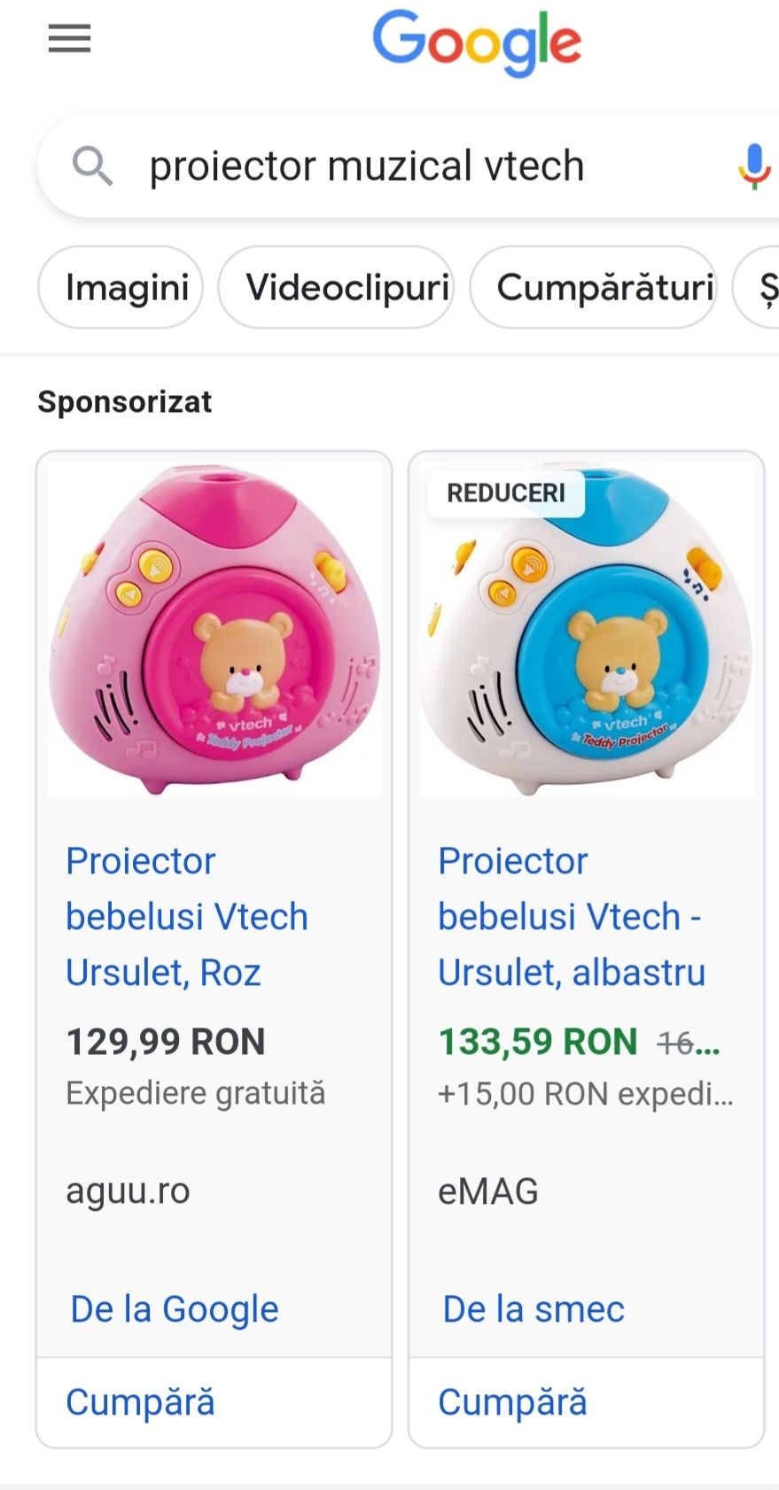 Proiector bebelusi Vtech Ursulet, Roz